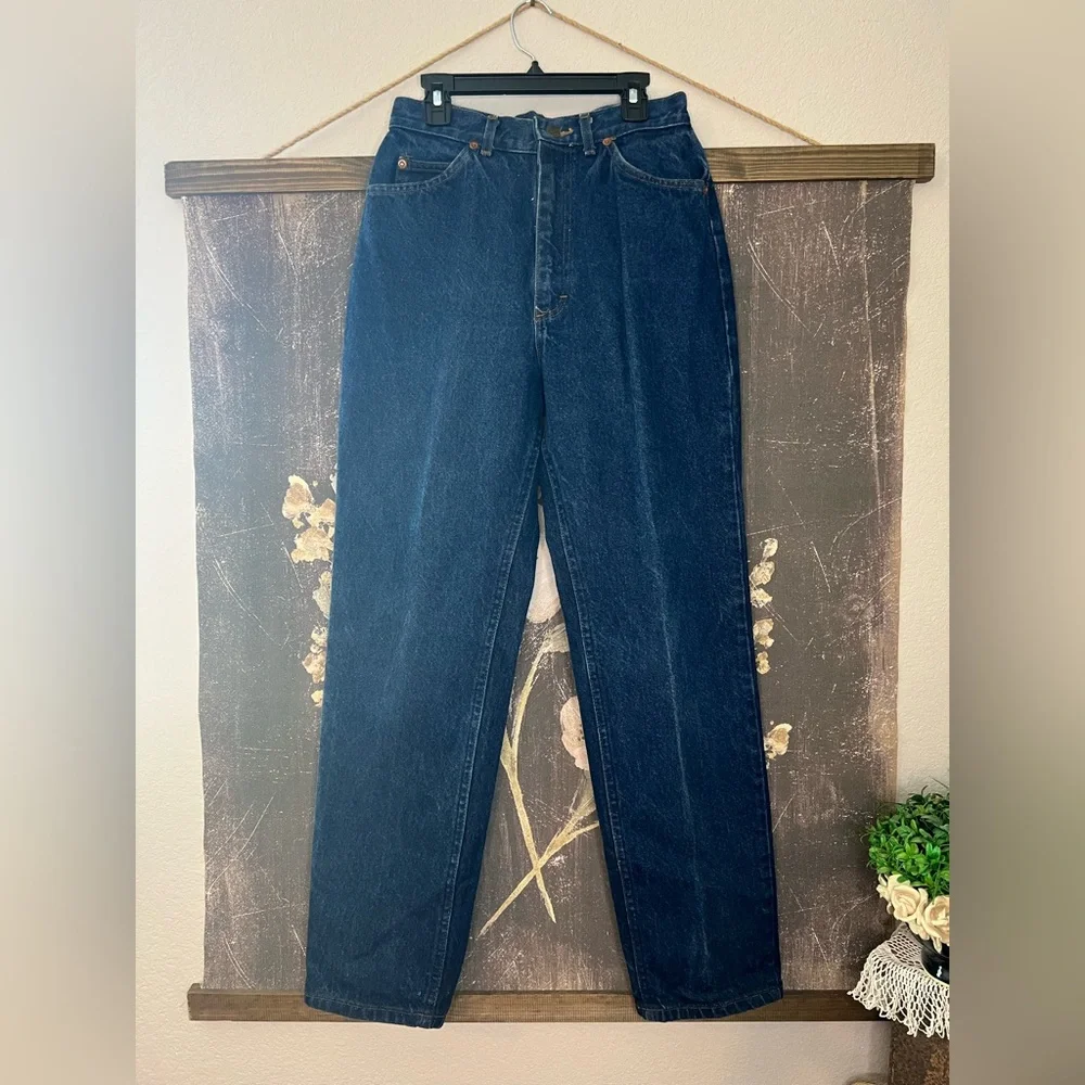 Lee Vintage 80s Dark Wash High Waist Jeans Sz 11 Petite (25x29)